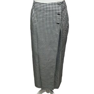 Enchante Checkered Wrap Skirt